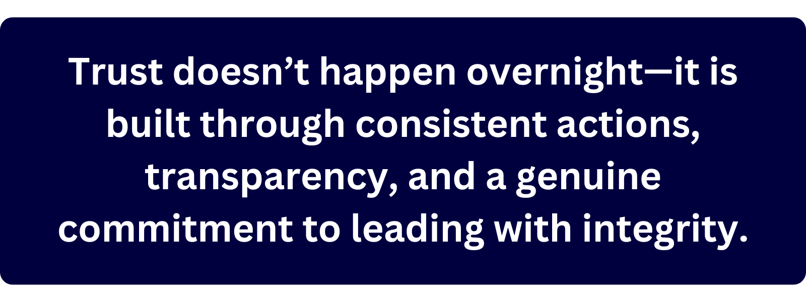 Leadership and trust